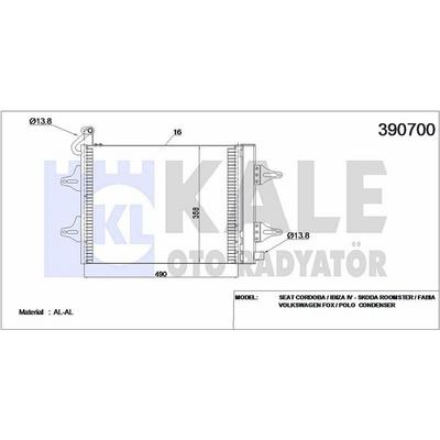Klima Radyatoru Polo Cordoba Ibiza Ii Iv Fabia Roomster 1.0 1.2 1.4 1.6 1.8 1.9Tdi 93>16 KALE 390700
