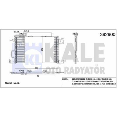 Klima Radyatoru W203 02>07 Cl203 02>08 S203 03>07 C209 02>09 A209 03>10 KALE 392900