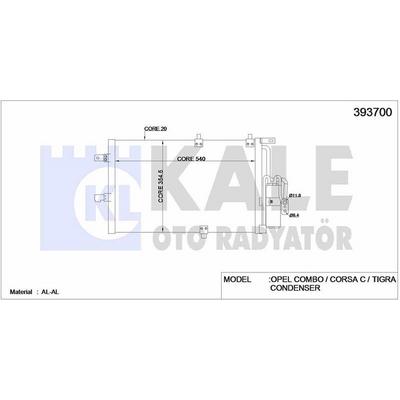 Klima Radyatoru Combo Corsa C Tigra (590×385×20) KALE 393700