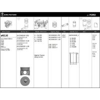 Motor Piston+Segmani ( Riken )  82 50Mm (0 50 Farkli) (-20) Focus I 1 8 Tddi Connect 1 8 Tdci Dizel 75 Ps C9Da-C9Db-C9Dc  KINGPISTON 18-2550223-20