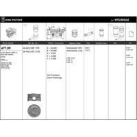Motor Piston+Segmani ( Riken )  77 50+0 50Mm Cap Accent-Elantra  I30  I20  Ix 35 G4Fd 4 Sil. Benzinli 1591 Cc 95.6 Kw 140 Ps  1.6 16V 10-> KINGPISTON 18-4011193