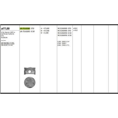Piston + Segman 77+0.50Mm Farkli Mini N12 B14 A R56 Peugeot Ep3 207 308 KINGPISTON 18-7510283