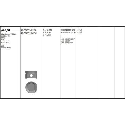 Piston+Segman (80 01Mm 0 50) Polo Cordoba Arosa Ibiza Ii Inca Vento 1 4 Apq Aex Akv Anx 91>99 KINGPISTON 18-7010533