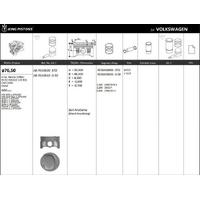 Piston+Segman (76 51Mm Std) Golf V Vi Superb Yeti A1 A3 Altea Leon Toledo Iv Octavia Rapid Jetta Iii Passat Scirocco Tiguan 1 4Tsi/Tfsi (122/125 Ps) Caxa Caxc Cmsa 07>> KINGPISTON 18-7010630