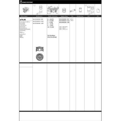 Piston + Segman 79Mm +1.00Mm ( Riken Segmanli ) 1.5 Ecoboost*Focus*C-Max*Kuga*Mondeo 1.5 Eco Boost--M8Ma M9Ma Bnm Engine KINGPISTON 18-2510438