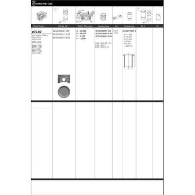 Piston + Segman 70.8Mm -Std ( Riken Segmanli ) Albea 1.2 16V*Brava 1.2 16V*Bravo 1.2 16V*Idea 1.2 16V*Palio 1.2 16V*Punto 1.2 16V*Stilo 1.2 16V 188.A5.000 Engine KINGPISTON 18-2010170
