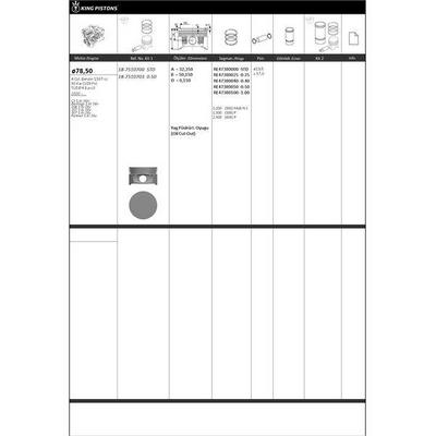 Piston + Segman 78.5Mm +0.50Mm ( Riken Segmanli ) C3 1.6I 16V*Berlingo 1.6I 16V*206 1.6I 16V*207 1.6I 16V*307 1.6I 16V*Partner 1.6I 16V Tu5Jp4 Euro3 Engine KINGPISTON 18-7510703