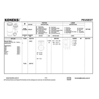 Motor Segman P205 P106 P206 Tu3Jp (1 4 8V) / (75 00Mm) (Std) Olcu: (1 75×2×3) KONEKS 603140