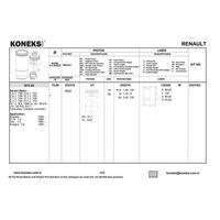 Motor Kiti (Pi̇ston+Segman+Gömlek) Megane R19 Clio Expres Kangoo 1 4I E6J E7J (75 80Mm) / (Std) KONEKS 3323102