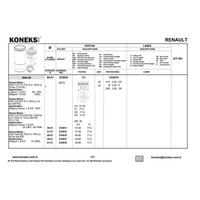 Motor Piston+Segman Kangoo Megane Laguna Trafic Scenic Vivaro Carisma 1.9Tdi F9Q (80.00Mm) KONEKS 232830