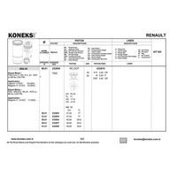 Motor Piston+Segmani Euro3 Motor Megane Laguna 1.9 Kangoo 1.9Td Clio Trafic F9Q (80.01Mm) KONEKS 232850