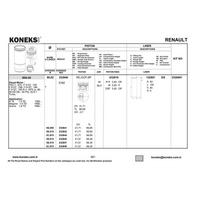 Motor Gomlek Megane R19 Expres Kangoo Vivaro Laguna Trafic 1.9Tdi / 1.9D (F8Q / F9Q) / (80.00Mm) / (Std) KONEKS 132801