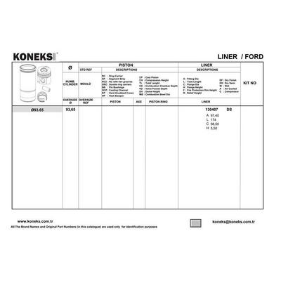 Gomlek (Kalin) Transit M12 M15 93 65Mm Semi KONEKS 130407