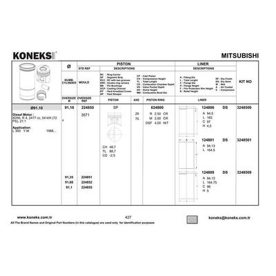 Motor Piston Segman Std Mitsubishi L300 Yeni Model 1997-2008 91 10 Mm KONEKS 224850