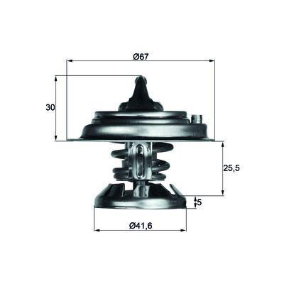 Termostat 80 °C (Om602  Om603) 190 W201 88>93 W124 88>93 S124 89>93 W463 96>00 MAHLE TX2980D