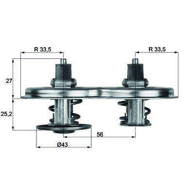 Termostat (75°) Scania P G R T 4 Daf F 2700 MAHLE TX3375D