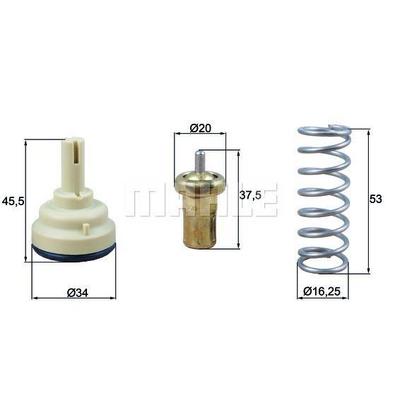 Termostat 105° Golf V Vi Jetta Iii Iv Passat Scirocco Tiguan Altea Leon Octavia Superb Yeti A1 A3 1 4Tsi / Tfsi 04> MAHLE TX181105D