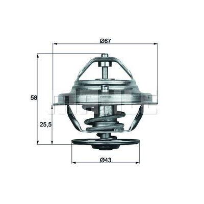 Termostat 75 °C (M116  M117) W116 73>80 W126 79>85 R107 71>80 C107 72>80 MAHLE TX1975D