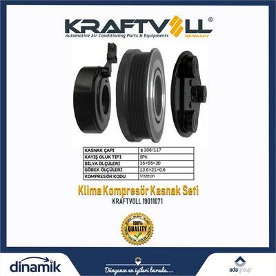 Klima Kompresor Kasnak Seti  Ford Focus Ii 04>11 1.6 Ti  Focus Iii 11> 1.6 Ti  Volvo V50 (545) 1.6 05>12 S40 Ii (544) 1.6 05>12 C30 (533) 1.6 05>12 KRAFTVOLL 19011071