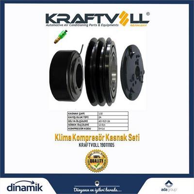 Klima Kompresor Kasnak Seti 12V 5H14 Volvo Scania Fh P G R T KRAFTVOLL 19011105