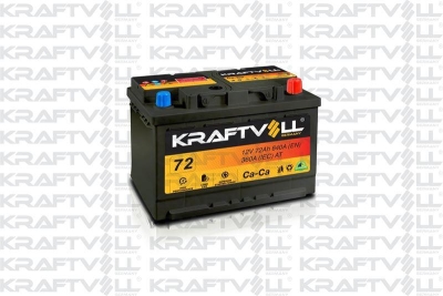 Aku 12V 72 Ah Lb3 (278×175×175) Tam Kapali Alcak KRAFTVOLL 18010012