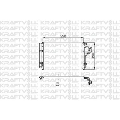 Klima Radyatoru (Kondanser) Hyundai I30 1.6Gdi 12-> (608×381×16) KRAFTVOLL 08060049
