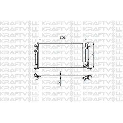 Klima Radyatoru Mitsubishi Lancer 03>07 (675×334 4×16) KRAFTVOLL 08060194