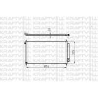 Kondanser Civic 1.5 Hybrid-1.6I 16V-1.8I 16V-2.4I 16V 12- 692×371×16 KRAFTVOLL 08060022