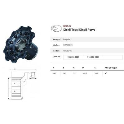 Dingil Poryasi Arka Teker Y.M Diskli Mercedes Benz-Treyler -Shmitz-Kogel KURTSAN KP.01.35