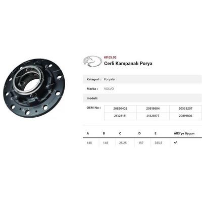 Dingil Poryasi Arka Teker Cerli Kampanali  Volvo Fh Fm KURTSAN KP.05.03