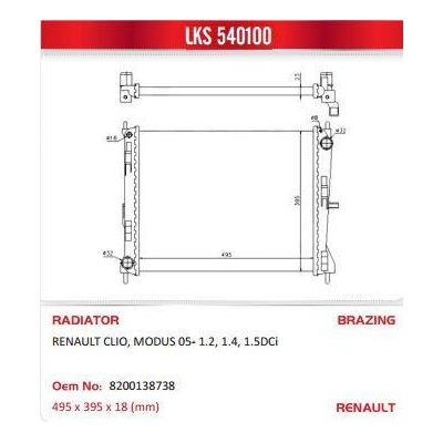 Motor Su Radyatoru Manuel Vites Clio Iii Modus Micra Iii Note 1 2 1 5 Dci LKS 540100