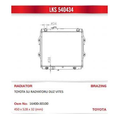 Motor Su Radyatoru Hilux 2 5 2001> Manuel Vites LKS 540434