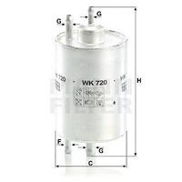 Yakit Filtresi W202 97>00 W203 02>07 Cl203 02>08 C209 02>09 W210 97>00 W220 98>05 MANN WK720