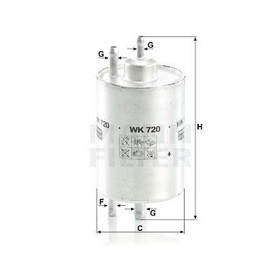 Yakit Filtresi W202 97>00 W203 02>07 Cl203 02>08 C209 02>09 W210 97>00 W220 98>05 MANN WK720