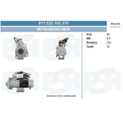 Mars Motoru 24V 5 0 Kw 10 Dis Renault D Seri 13> (E.No M8T63174 - M8T63172) MITSUBISHI M8T64771 - M8T64781