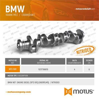 Krank Mili Guclendirlmis (971)Bmw N57 E90 E60 F30 F10 F25 F15  MOTUS 1301