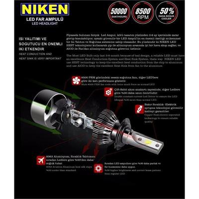 Ampul H10 Led Xenon Set 6500K 12V NIKEN 012 002 05 01