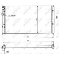 Motor Radyator Cordoba Ibiza Inca Golf Iii Caddy Polo Classic 1.6 / 1.9Sdi / 1.7Sdi NRF 58093