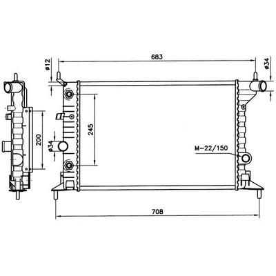 Motor Su Radyator X16Xel X20Xev Klimasiz A / T Vectra B (Brazing) NRF 519516