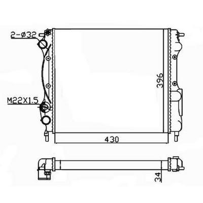 Motor Radyator Clio Express 1 2 / 1 4 (1 Sira Cu+Pl) / (430×400×21 5) NRF 58934A