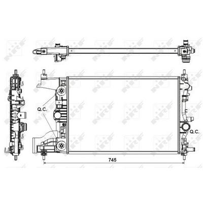 Motor Su Radyatoru A.T Astra J 10>19 A16Xer - B16Xer Cruze (J300) Cruze (J305) F16D 580×398×16 NRF 53153