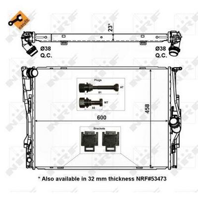 Motor Su Radyatoru Oto/Manuel Tapasiz Bmw E81 E82 E87 E88 E90 E91 E92 E93  X1 E84 Z4 E89  NRF 56129