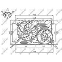 Radyator Fani (3 Kutuplu) Freelander 2 L359 06>12 NRF 47756