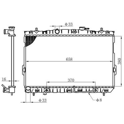 Motor Radyatoru (380×658×16) Elantra 00-> Otomatik ORIS BHY006016