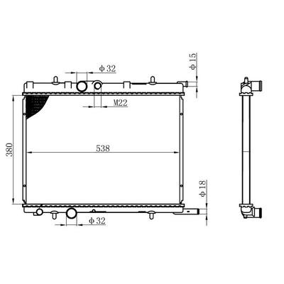 Motor Radyatoru (380×538×26) P206 1 6I/1 4Hdi 98-> Manuel ORIS BPE020022