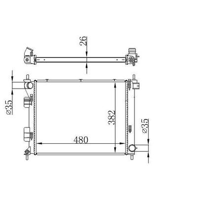 Motor Su Radyatoru Hyundai I20 2012 -> 1 4 Crdi Duz Vites ( 480×382×26 ) ORIS BHY184026