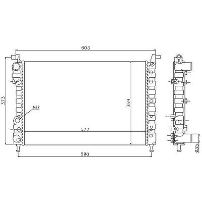 Motor Radyatoru (522×359×23) Palio 1 2I/1 4I/1 6I 96-> Manuel ORIS MFI067023