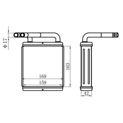 Kalorifer Radyatoru Hyundai H100 Minibus 1994-2005 (163×165×42) ORIS KHY005042