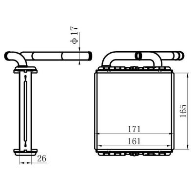 Kalorifer Radyatoru Hyundai H100 Minibus 1994-2005 Klimali (163×165×42) ORIS KHY038026