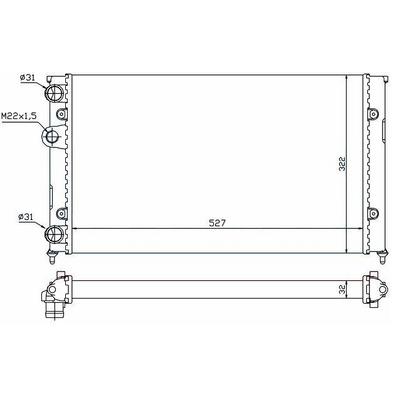 Motor Su Radyatoru Golf Iii Vento 1 4 1 6 91 99 Klimasiz Mekanik Sanziman 525×322×34 ORIS MVW087034